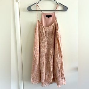 Flowy pink floral mini dress